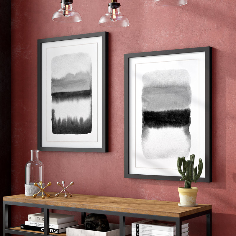 17 Stories 'Transitions Diptych' Framed 2 Piece Watercolor Painting